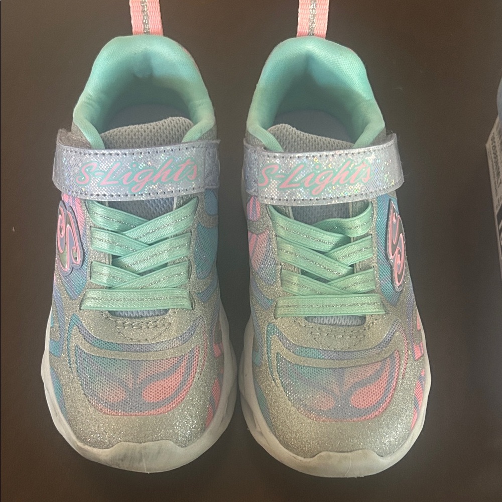 Skechers Kids' Sparkle Light-Up Sneakers - Pink and Blue - Picture 2 of 12